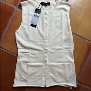 Lioness Ivory Button-Up Knit Top Size Medium New With Tags